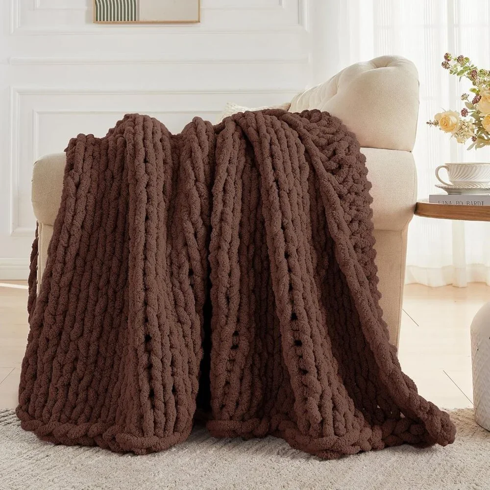 Chunky Knit Throw Blanket 60